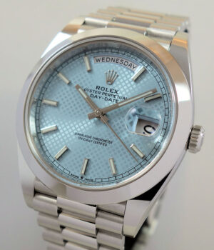 Rolex Day-Date 40 Platinum 228206  ICE-BLUE Dial  Box & Card 2021