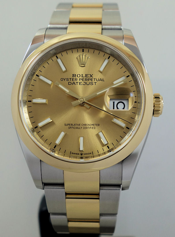 DSC08184 Rolex Datejust 36 18k Yellow-Gold & Steel 126203 Box & Card 2026 * $5,000 off Retail*