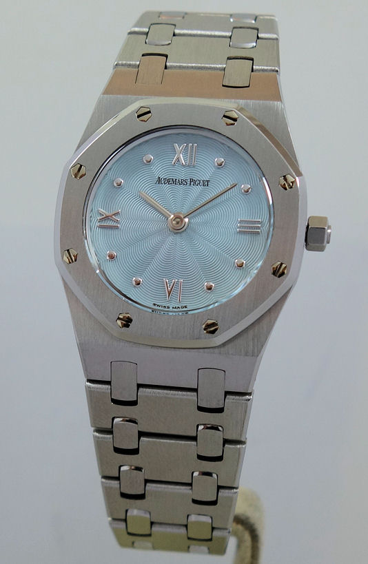 DSC08264 Ladies AUDEMARS PIGUET Royal Oak Steel & Gold, Ice-blue dial 67470ST