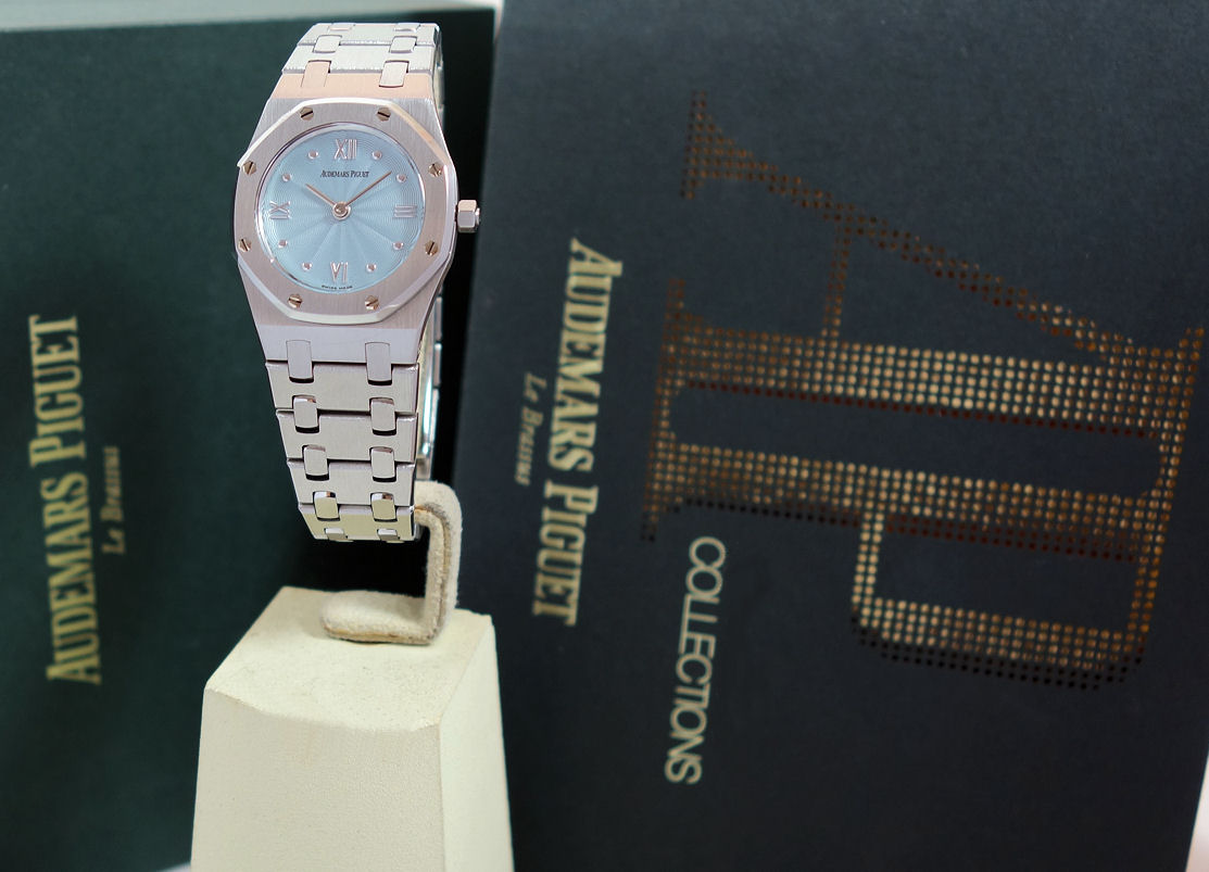 DSC08277 Ladies AUDEMARS PIGUET Royal Oak Steel & Gold, Ice-blue dial 67470ST