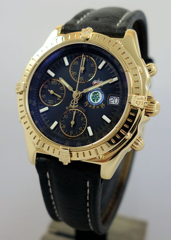 DSC08475 BREITLING Chronomat Royal Air Force Hong Kong. K13050.1. 18k Yellow-Gold with box & papers.