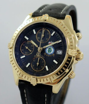 BREITLING Chronomat Royal Air Force Hong Kong. K13050.1. 18k Yellow-Gold with box & papers.