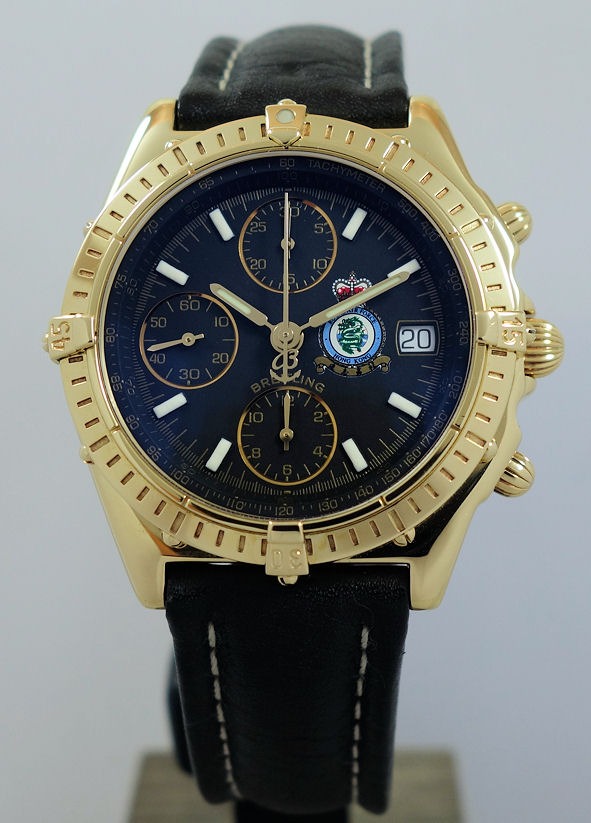 DSC08477 BREITLING Chronomat Royal Air Force Hong Kong. K13050.1. 18k Yellow-Gold with box & papers.