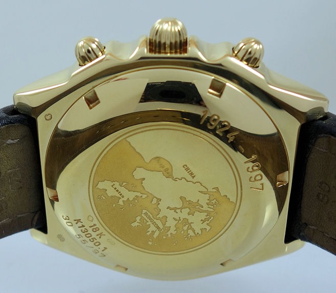 DSC08487 BREITLING Chronomat Royal Air Force Hong Kong. K13050.1. 18k Yellow-Gold with box & papers.