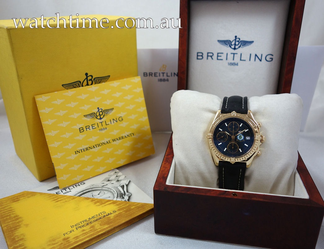 DSC08488 BREITLING Chronomat Royal Air Force Hong Kong. K13050.1. 18k Yellow-Gold with box & papers.