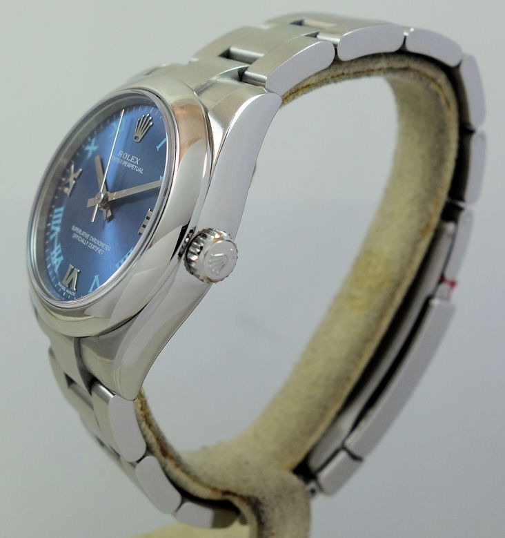 DSC08606 ROLEX Oyster Perpetual 31, RARE Blue Roman dial 177200 Box & Card