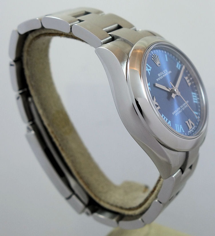 DSC08609 ROLEX Oyster Perpetual 31, RARE Blue Roman dial 177200 Box & Card