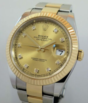Rolex Datejust 41mm 18k & Steel, Gold Diamond-dial 126333 Box & Card 2024