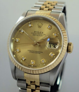 Rolex Datejust 36 Champagne Diamond dial 18k & Steel 16233