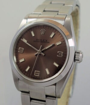 ROLEX 31mm MIDSIZE OYSTER PERPETUAL SALMON EXPLORER DIAL 67480