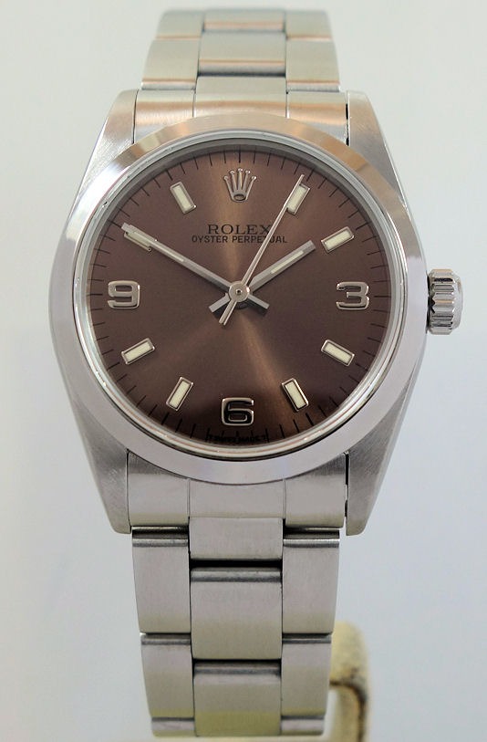 DSC09032 ROLEX 31mm MIDSIZE OYSTER PERPETUAL SALMON EXPLORER DIAL 67480