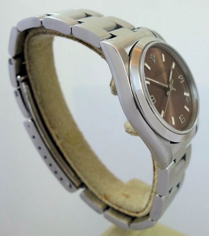 DSC09036 ROLEX 31mm MIDSIZE OYSTER PERPETUAL SALMON EXPLORER DIAL 67480