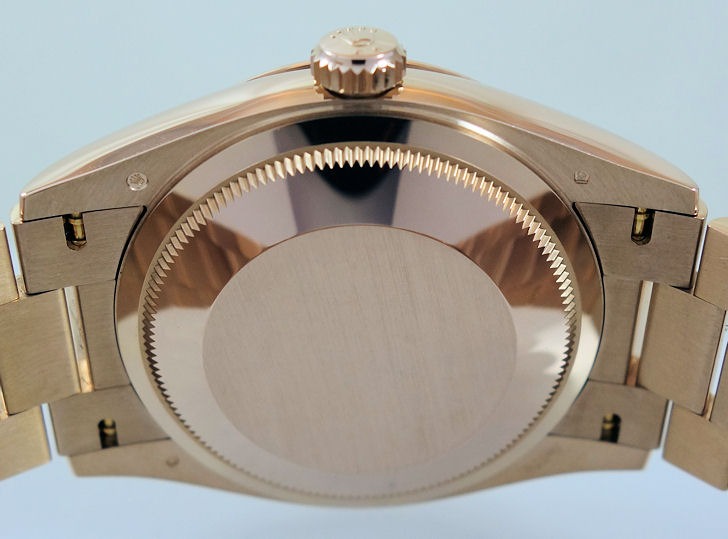 DSC09469 ROLEX Day-Date 36mm 18ct EVEROSE Mother-of-Pearl Diamond dial 128235 Box & Card