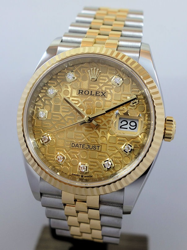 DSC09598 Rolex Datejust 36 18ct Yellow-gold & Steel Computer Diamond dial 126233
