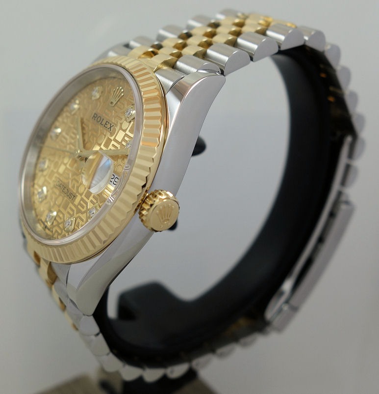 DSC09610 Rolex Datejust 36 18ct Yellow-gold & Steel Computer Diamond dial 126233