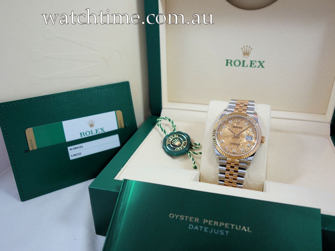 DSC09618 Rolex Datejust 36 18ct Yellow-gold & Steel Computer Diamond dial 126233