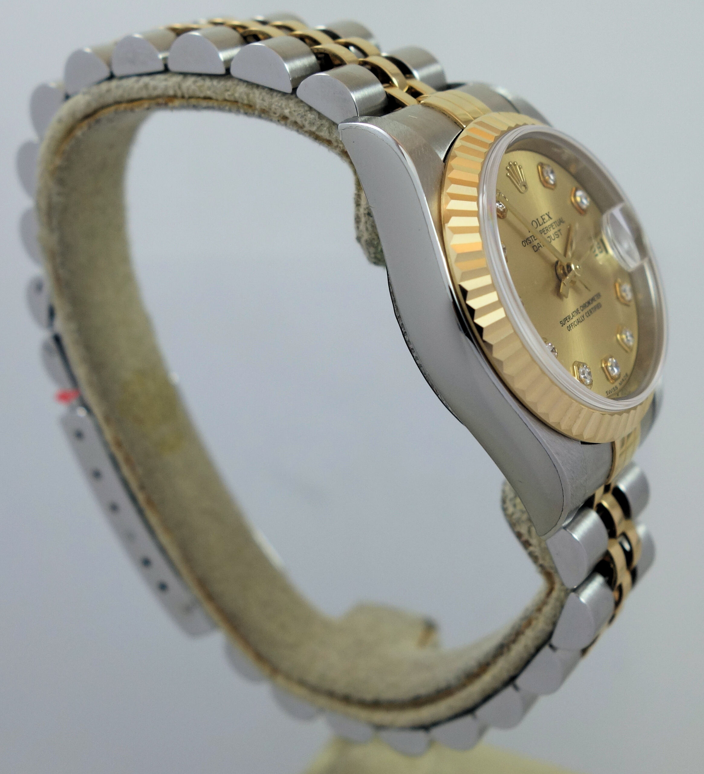 DSC09634 Rolex Lady Datejust 79173 Steel & Yellow-Gold, Diamond dial 2003 Box & Papers