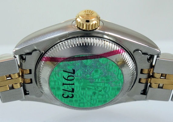 DSC09637 Rolex Lady Datejust 79173 Steel & Yellow-Gold, Diamond dial 2003 Box & Papers